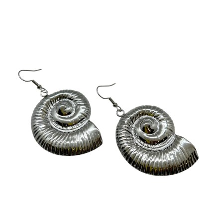 earrings silver steel shell